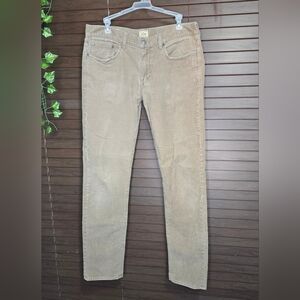 J.Crew Style 484 Low Rise Slim Tan Corduroy Men's Pants Size 34x34